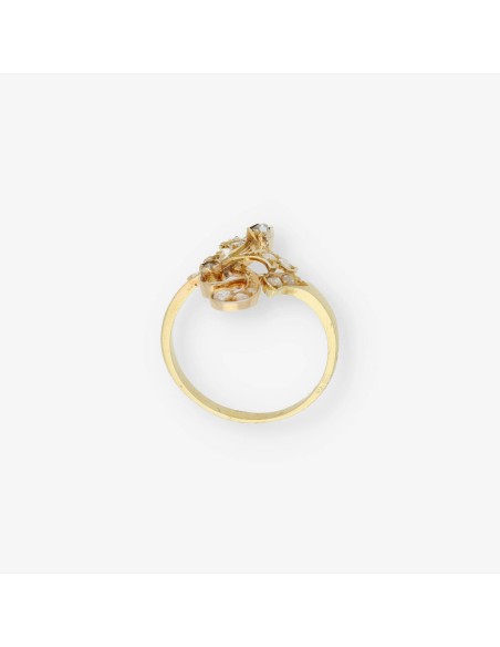 Anillo vintage en oro 18kt con diamantes