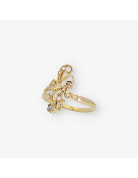 Anillo vintage en oro 18kt con diamantes