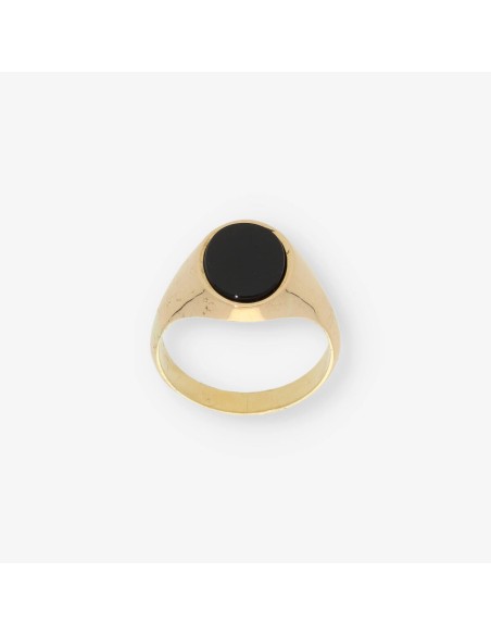 Anillo sello en oro 18kt con onix