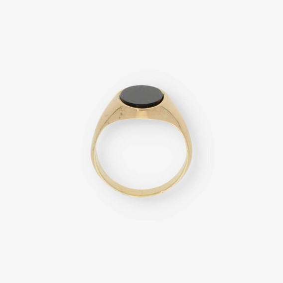 Anillo sello en oro 18kt con onix