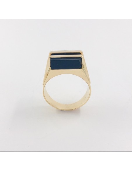 Anillo sello en oro 18kt con onix