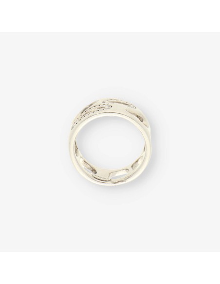 Anillo oro blanco y bri