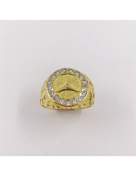 Sello con el sÃ­mbolo de Mercedes-Benz en oro 18kt