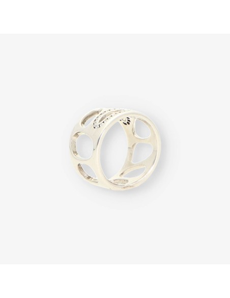 Anillo oro blanco y bri