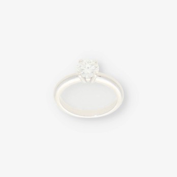 Anillo solitario oro blanco 18kt NUEVO 2