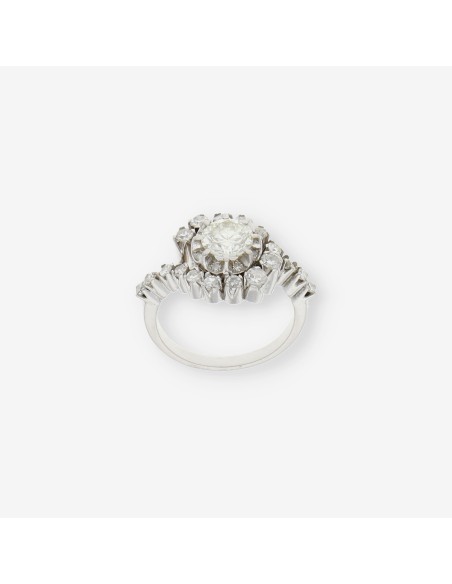 Anillo en oro blanco 18kt con brillantes