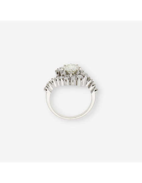 Anillo en oro blanco 18kt con brillantes