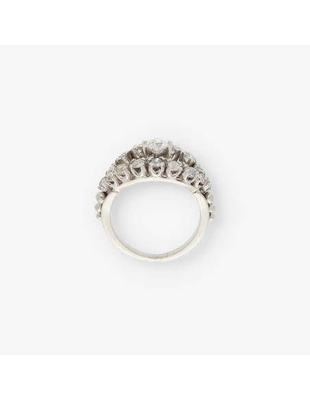 Anillo en oro blanco 18kt con brillantes