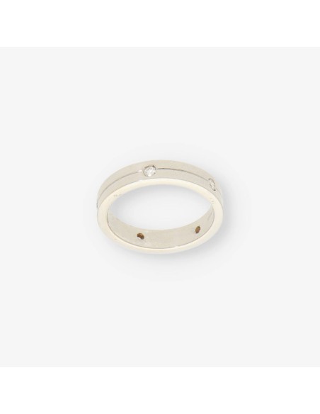 Anillo oro blanco y bri