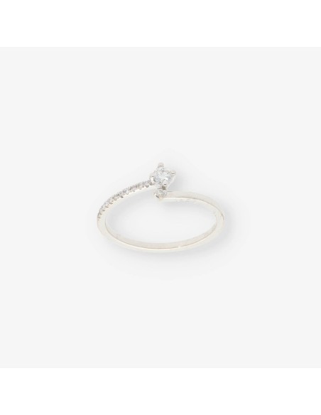 Anillo en oro blanco 18kt con brillantes