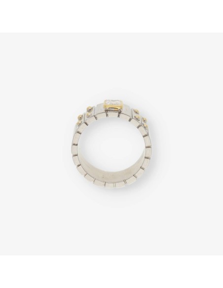 Anillo en oro blanco 18kt con diamante central