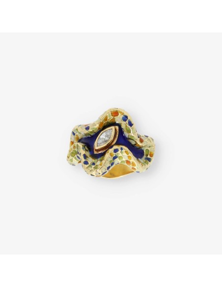 Anillo DalÃ­ en oro 18kt y diamante