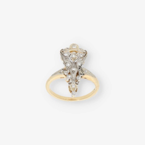 Anillo vintage en oro 18kt con diamantes