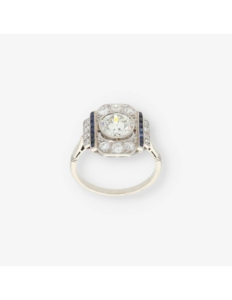 Anillo en oro blanco 18kt con diamamntes
