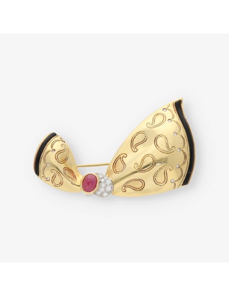 Broche de oro 18kt con diamantes