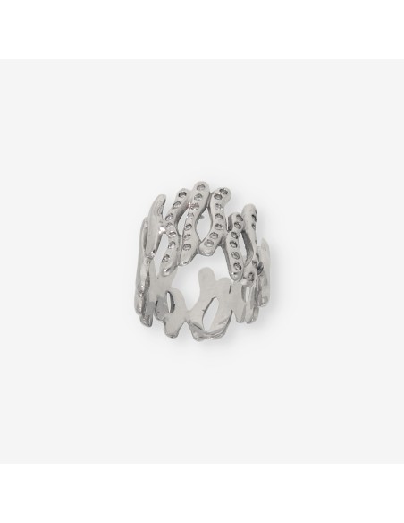 Anillo en oro blanco 18kt con brillantes