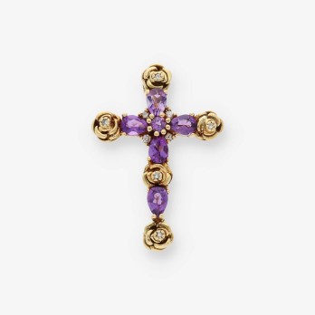 Colgante cruz en oro 18kt