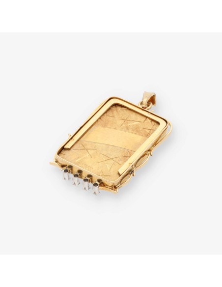 Colgante medalla en oro 18kt y esmalte