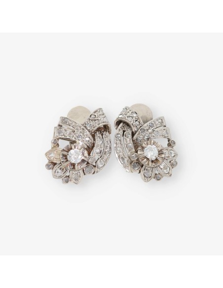 Pendientes en oro blanco 18kt con brillantes