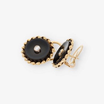 Pendientes en oro 18kt y brillante 2