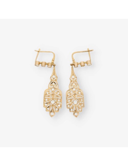 Pendientes vintage en oro 18kt con diamantes