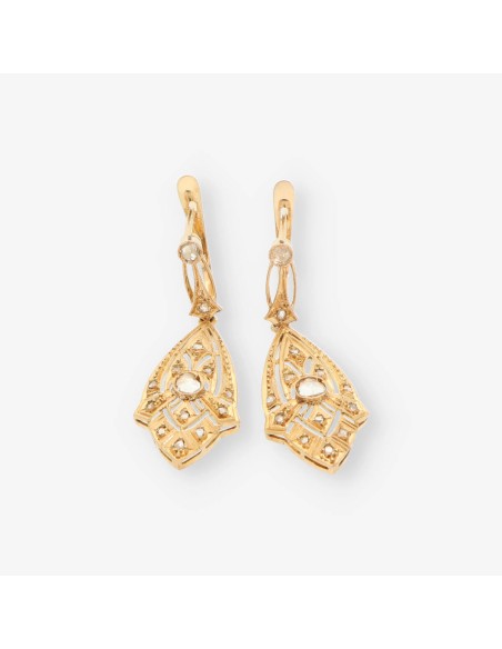 Pendientes vintage en oro 18kt y diamantes