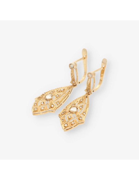 Pendientes vintage en oro 18kt y diamantes