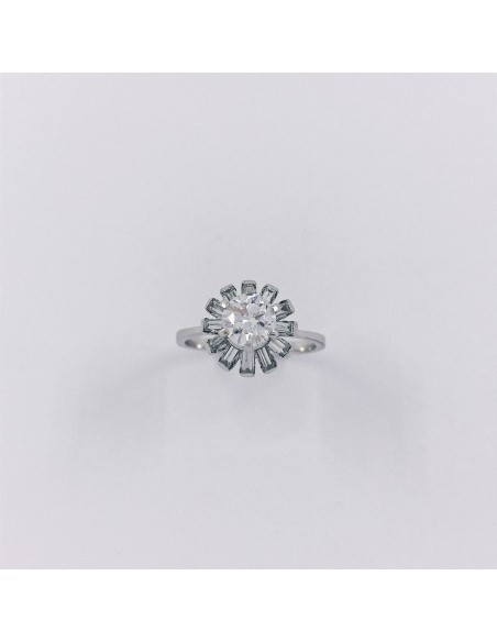 Anillo en oro blanco 18kt con brillante
