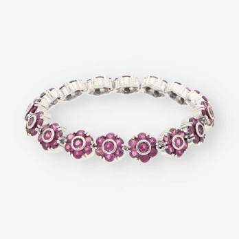 Pulsera semirrÃ­gida en oro blanco 18kt 2