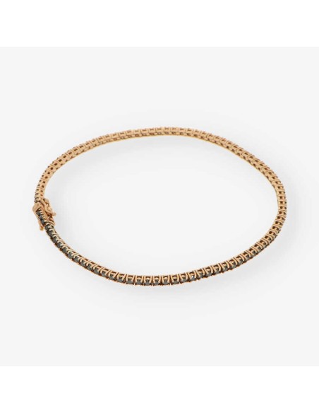 Pulsera oro rosa y diamante negro