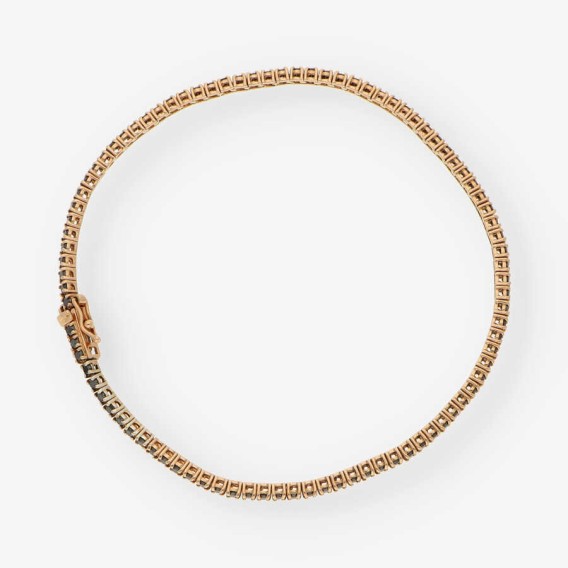 Pulsera oro rosa y diamante negro