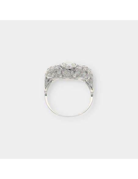 Anillo vintage en oro blanco 18kt con brillantes