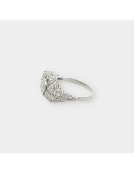 Anillo vintage en oro blanco 18kt con brillantes
