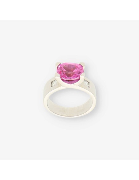 Anillo en oro blanco 18kt con brillantes