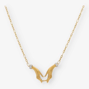 Collar Carrera y Carrera en oro 18kt y brillante 2