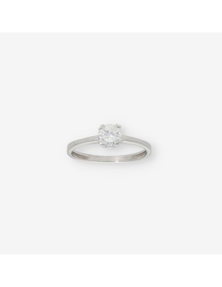 Anillo en oro blanco 18kt con brillante central