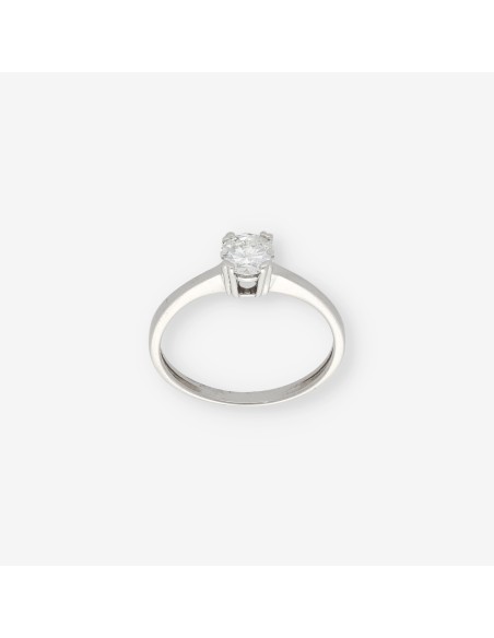 Anillo en oro blanco 18kt con brillante central