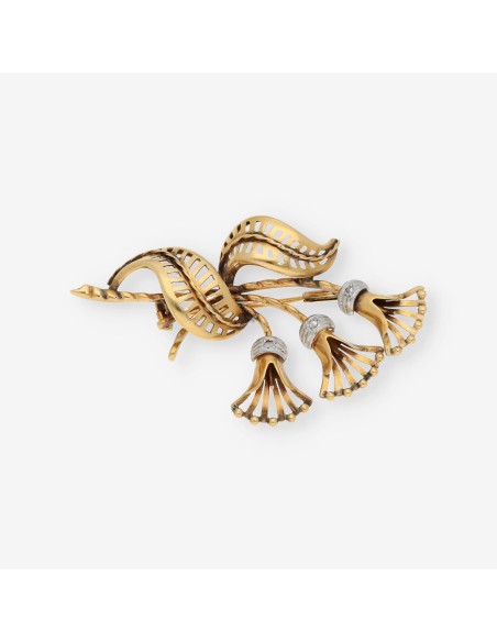 Broche de oro con diamantes