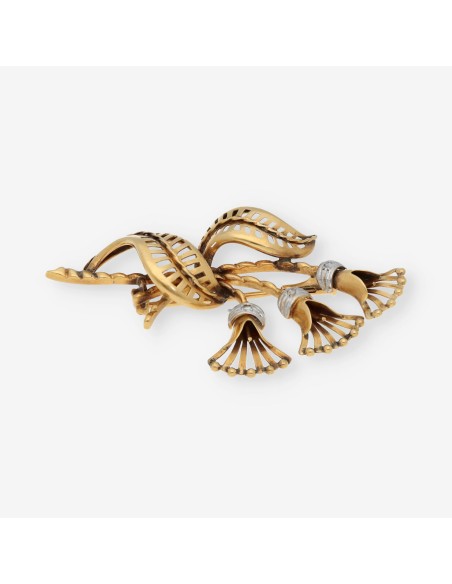 Broche de oro con diamantes