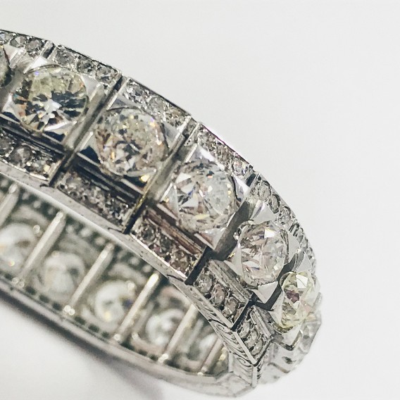 Pulsera riviere en oro blanco y brillantes