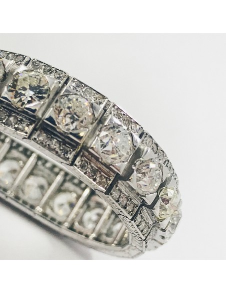 Pulsera riviere en oro blanco y brillantes