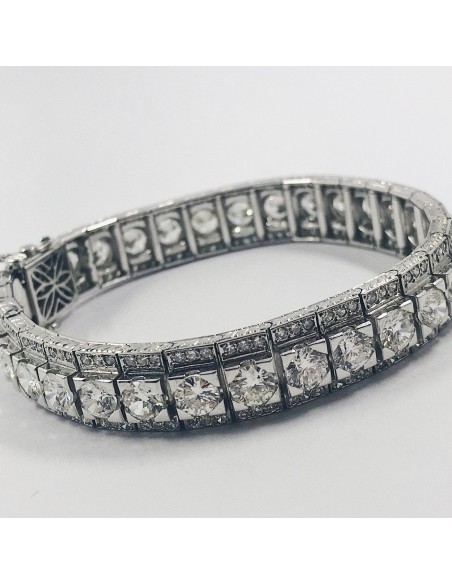 Pulsera riviere en oro blanco y brillantes