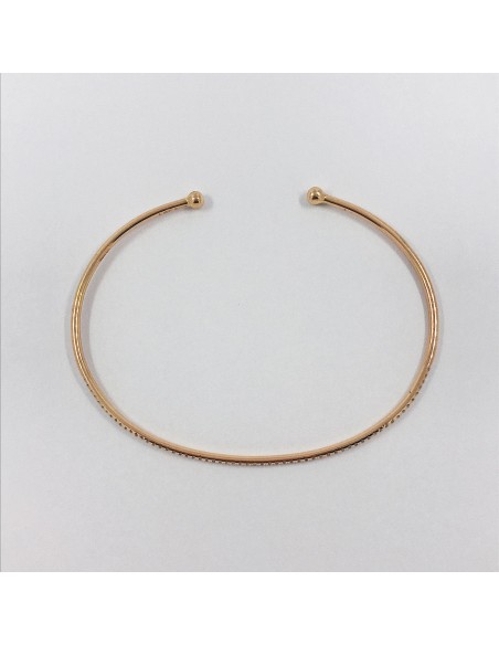 Esclava fina en oro rosa con brillantes.