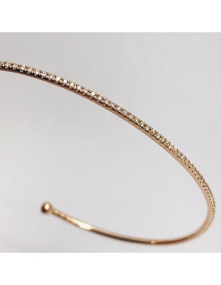 Esclava fina en oro rosa con brillantes.