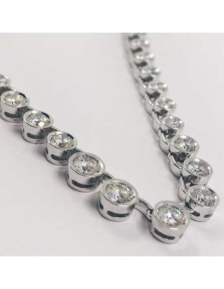 Gargantilla riviÃ¨re en oro blanco 18kt con brillantes.