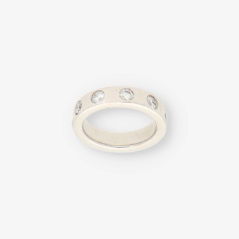 Anillo oro blanco y bri aprox. 1,5 Qt. 2