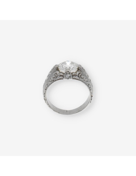 Anillo vintage en oro blanco 18kt con brillantes