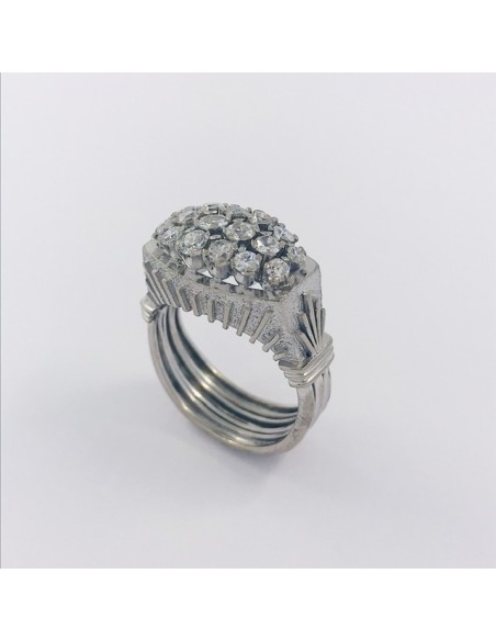 Anillo en oro blanco 18kt con brillantes.
