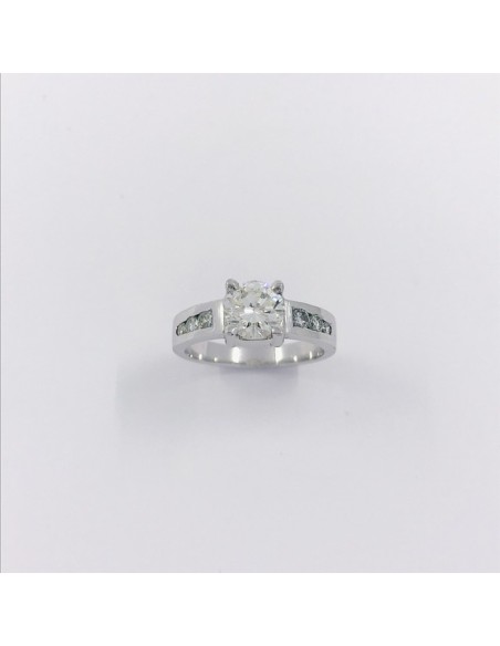 Anillo oro blanco 18kt y Brillantes