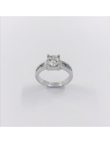 Anillo oro blanco 18kt y Brillantes